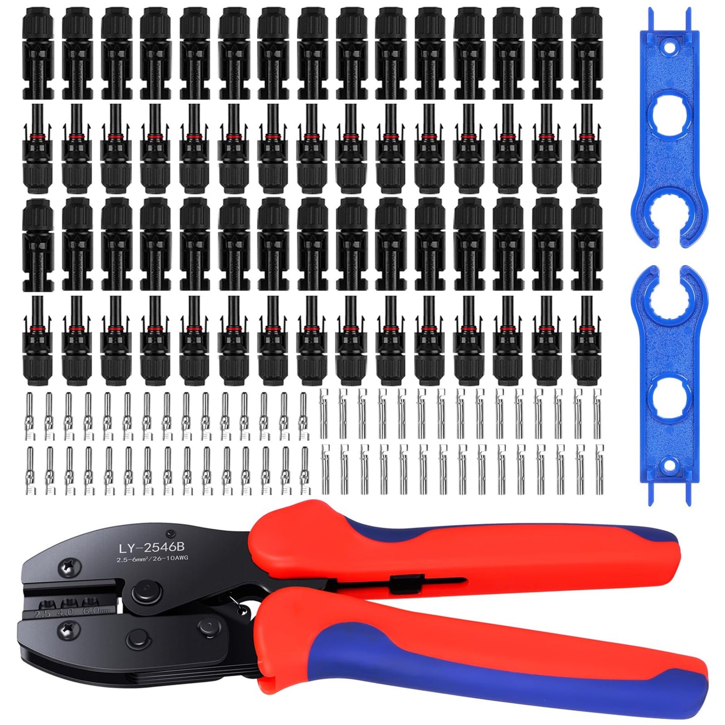 Comprehensive Solar Connector and Crimping Tool Kit for PV Wiring