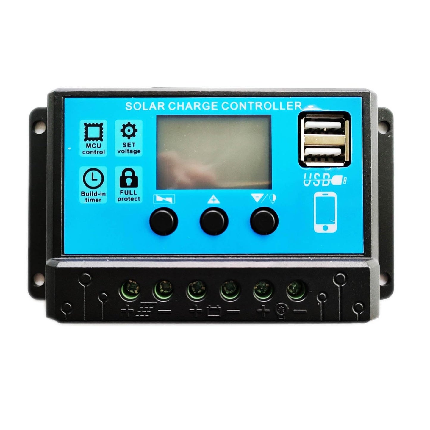 Smart 30A PWM Solar Charge Controller with USB Port for Off-Grid Systems