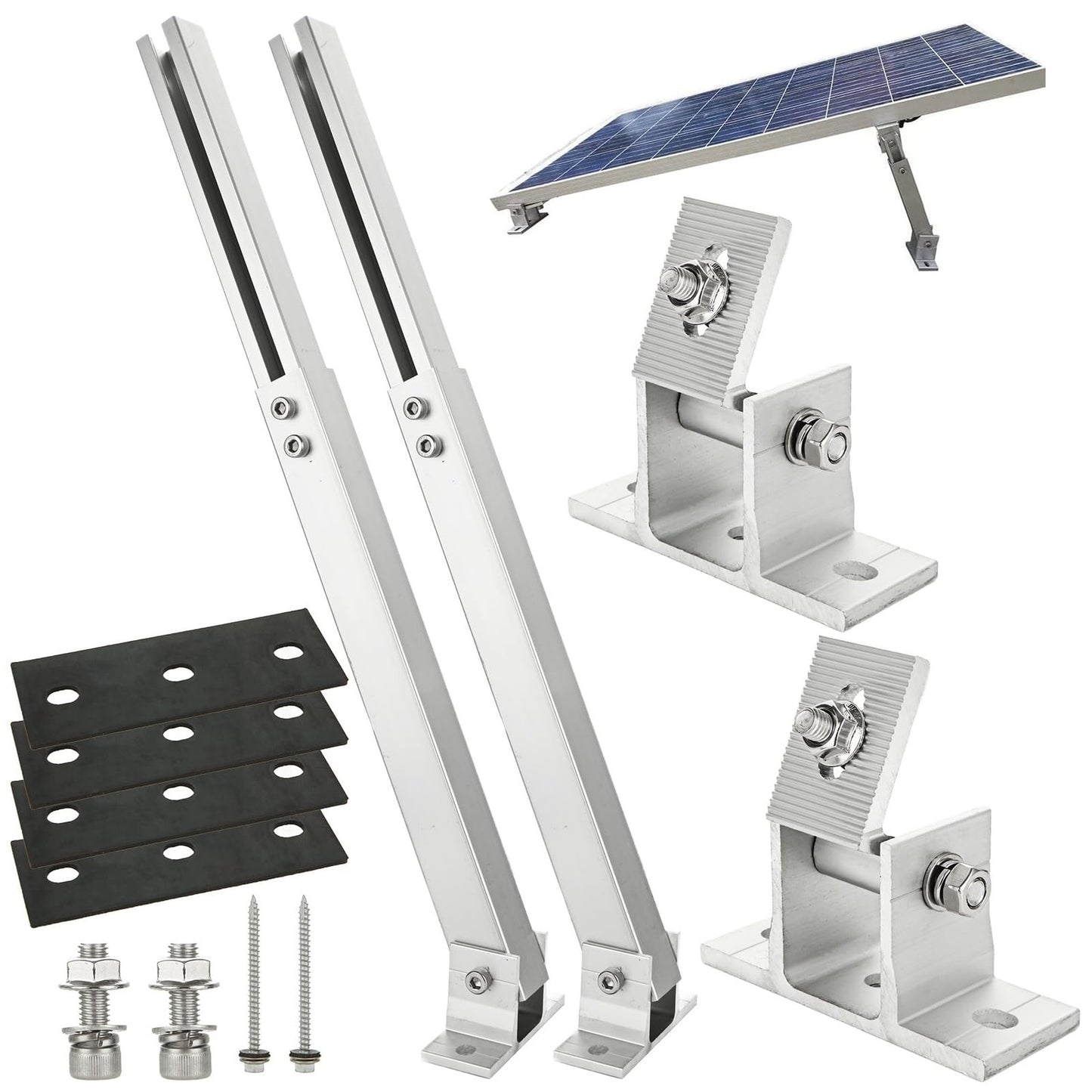 Versatile Adjustable Solar Panel Mount Brackets for Flat Roofs and RVs