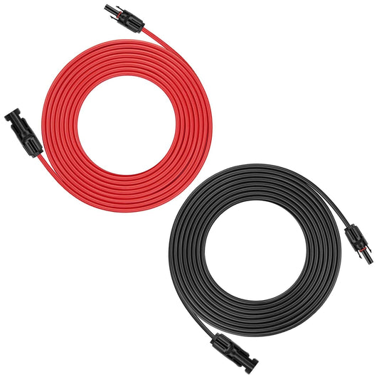 20 Feet 10AWG Solar Panel Extension Cable Pair