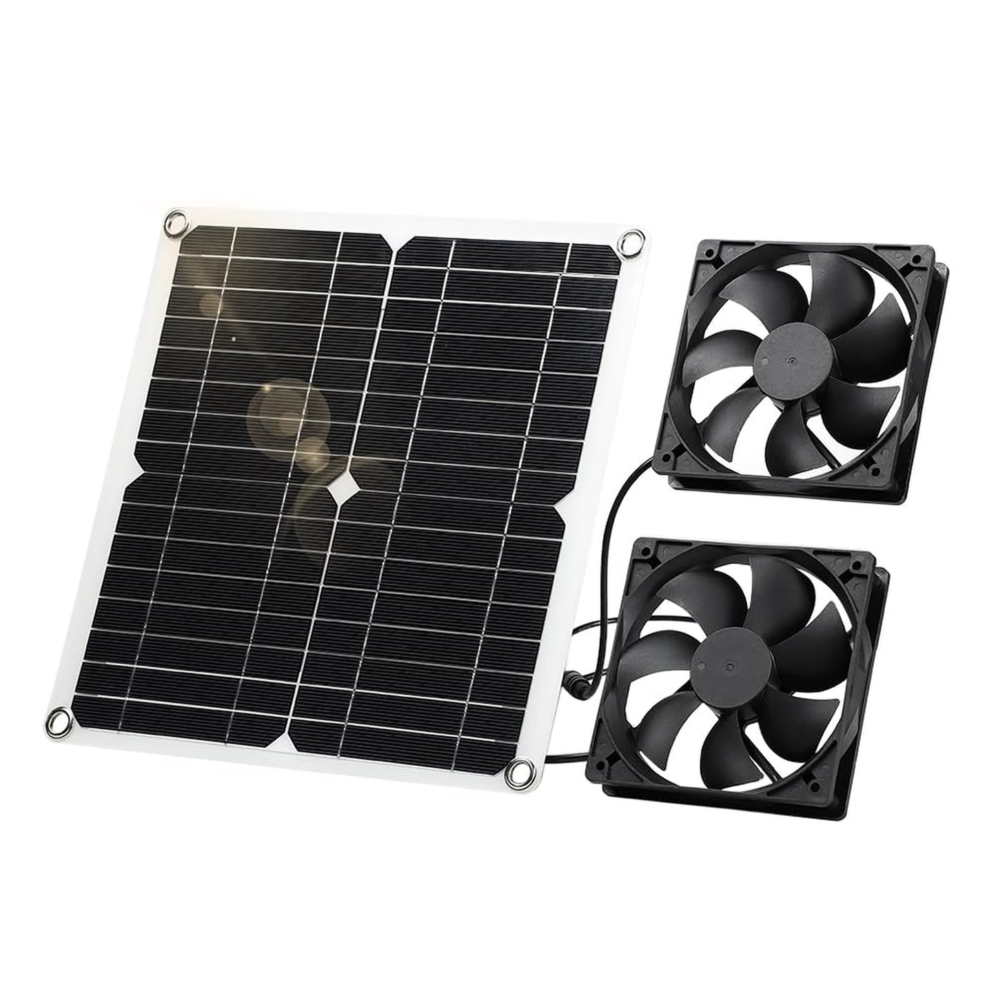Eco Breeze Solar Dual Fan for Greenhouses and Pet Spaces