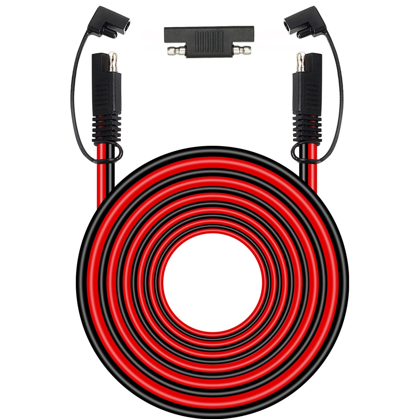 Heavy Duty 30FT SAE Extension Cable with Polarity Reverse Adapter for Solar and RV