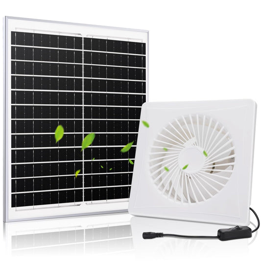 EcoVent Solar Exhaust Fan Kit for Greenhouses and Sheds, 20W Power, Low Noise