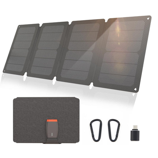 Portable 36W USB Solar Charger with Fast Type-C PD and QC 3.0 Compatibility