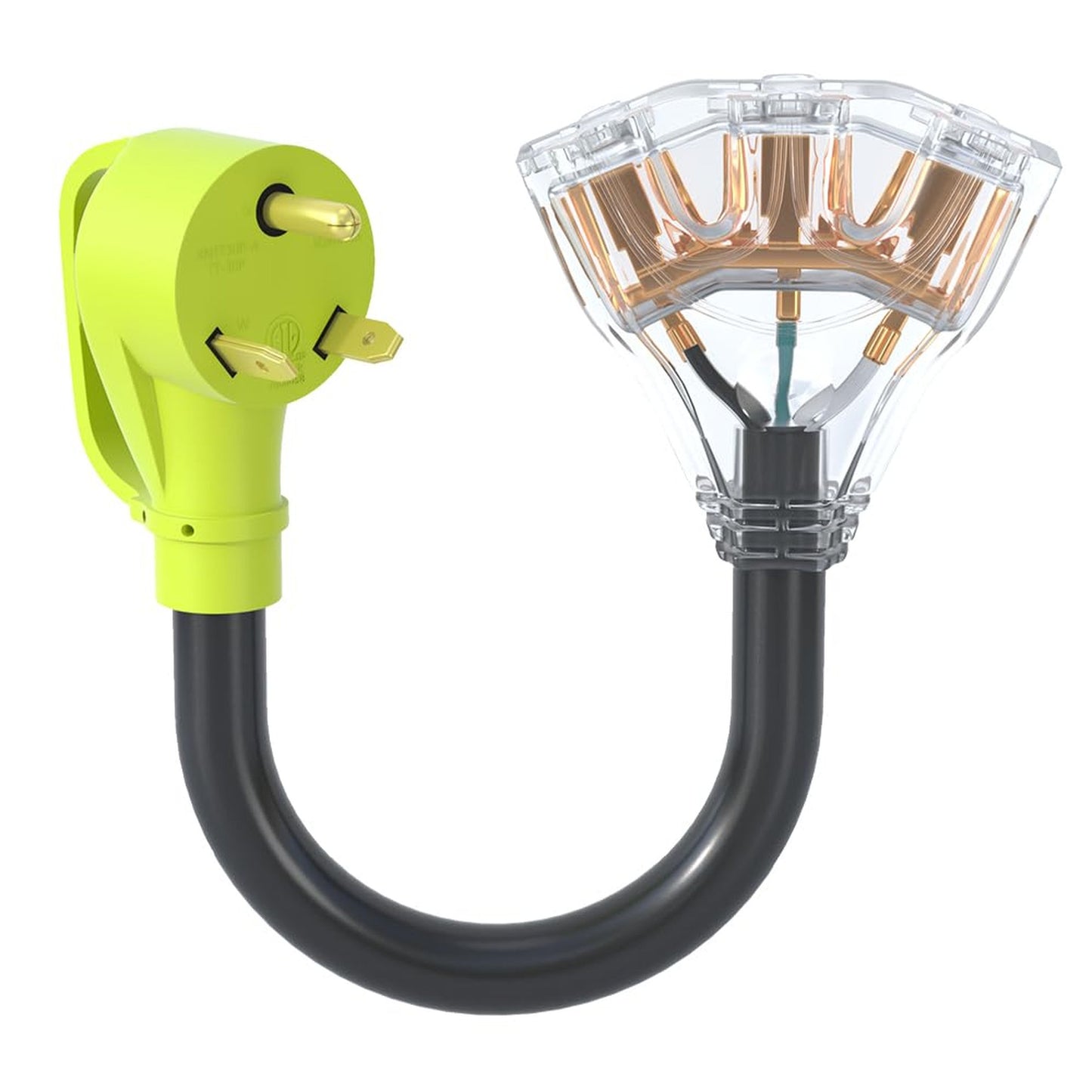 30 Amp to 110 Volt Adapter with 3 Household Connectors for Generators