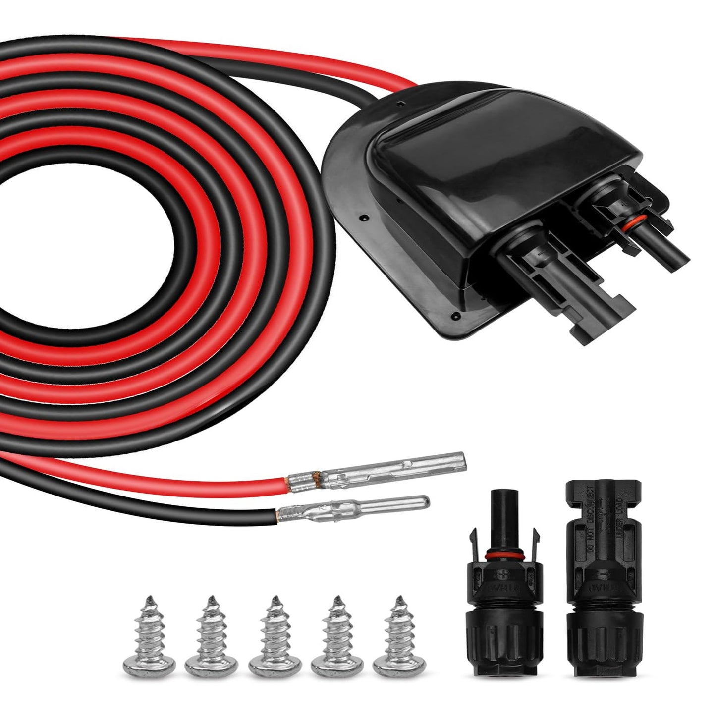 Weatherproof Solar Cable Entry Gland for RVs, Boats, and Campers with 10Ft Connector