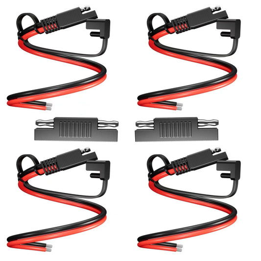 SAE Extension Cable 4 Pack 14Awg 30Cm for Solar Battery Connection