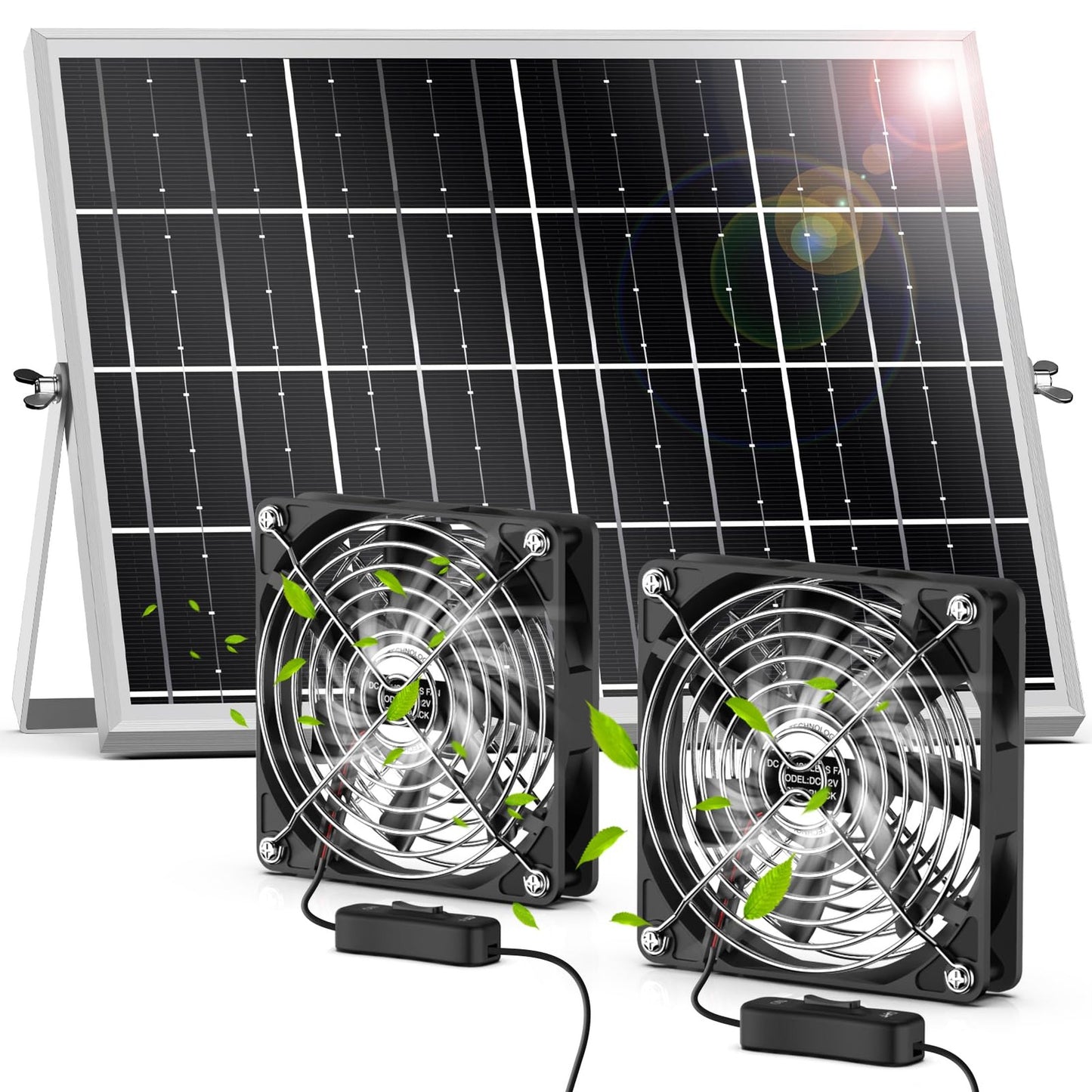 Eco Breeze Solar Fan for Outdoor Use with Monocrystalline Panel and Waterproof Design