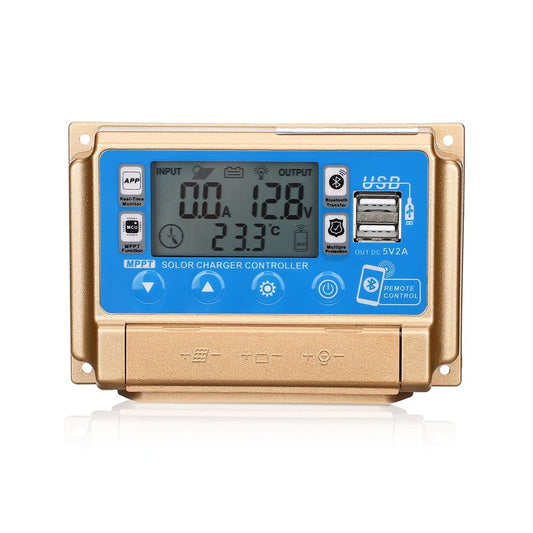 Smart MPPT Solar Charge Controller 50A with Bluetooth LCD and Dual USB