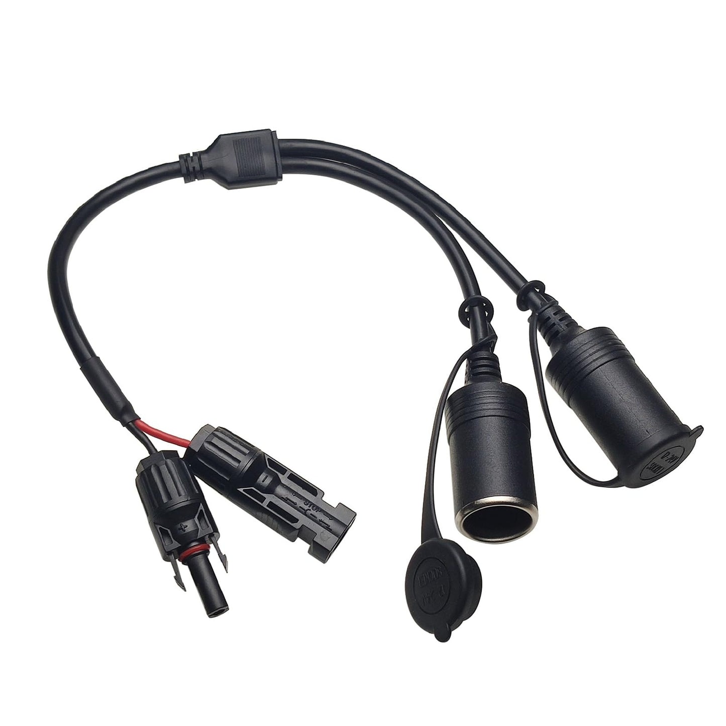 Solar Connector Extension Cable with Dual Socket for Portable Power Stations