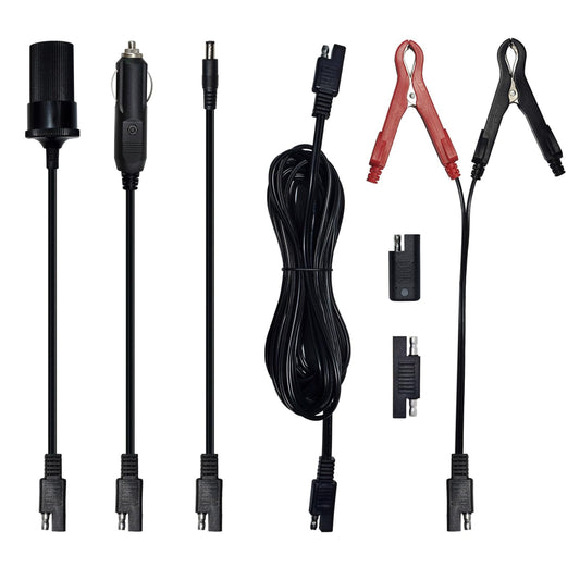 12V Solar Car Battery Charger Kit with Quick Connectors and Accessories