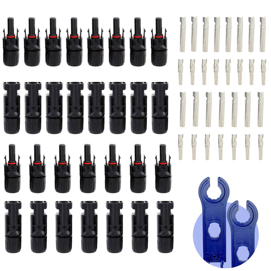 Efficient Solar Panel Connector Kit with Waterproof Spanners and 30 Connectors