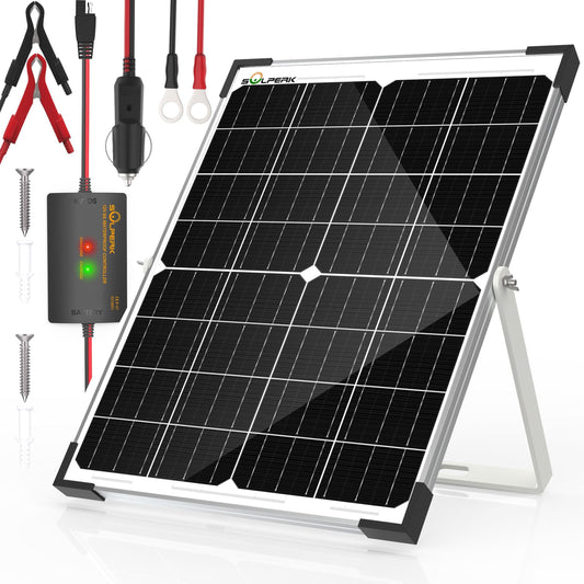 25W Waterproof Solar Battery Charger for Vehicles and Boats