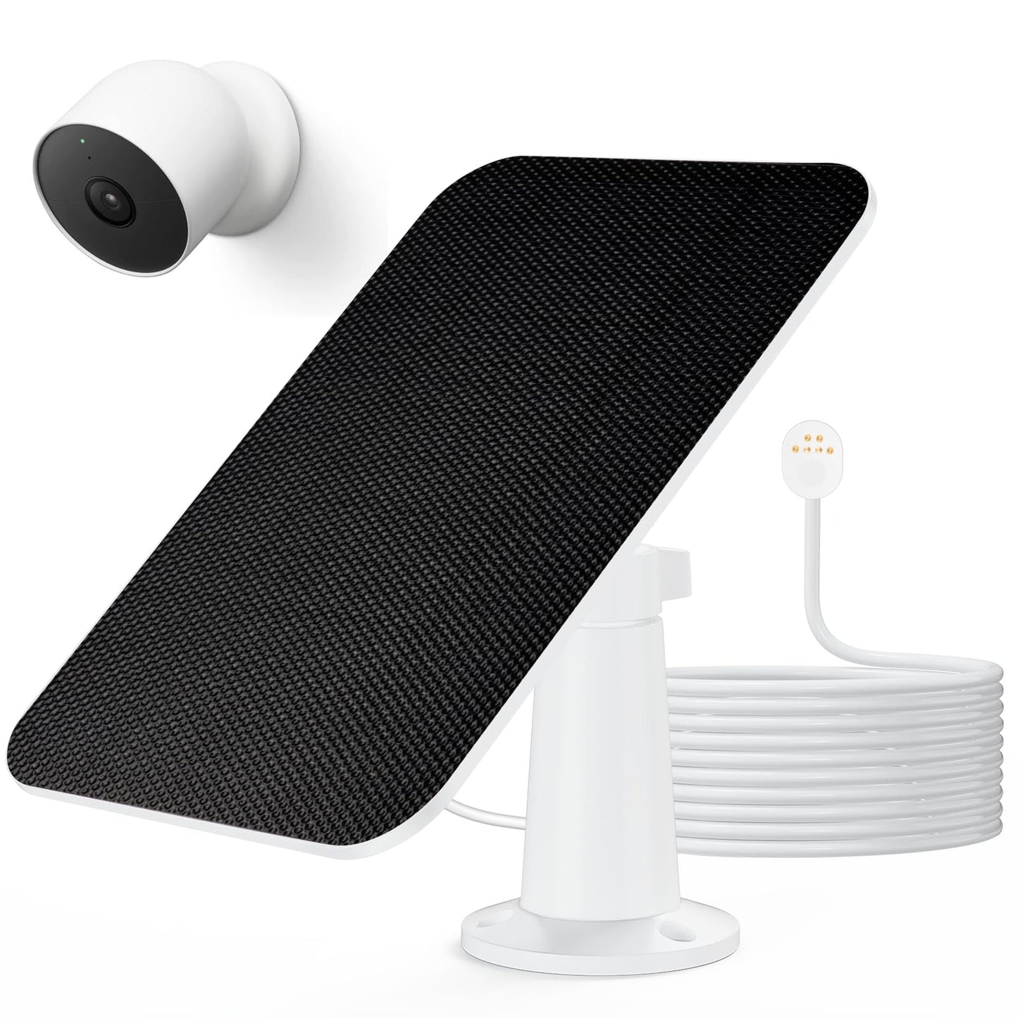 EcoCharge Solar Panel for Google Nest Cam - 5V 4W Outdoor Power Solution