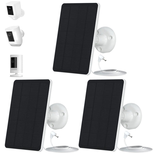 Versatile 3-Pack 5W Solar Panels for Security Cameras with Adjustable Mounts