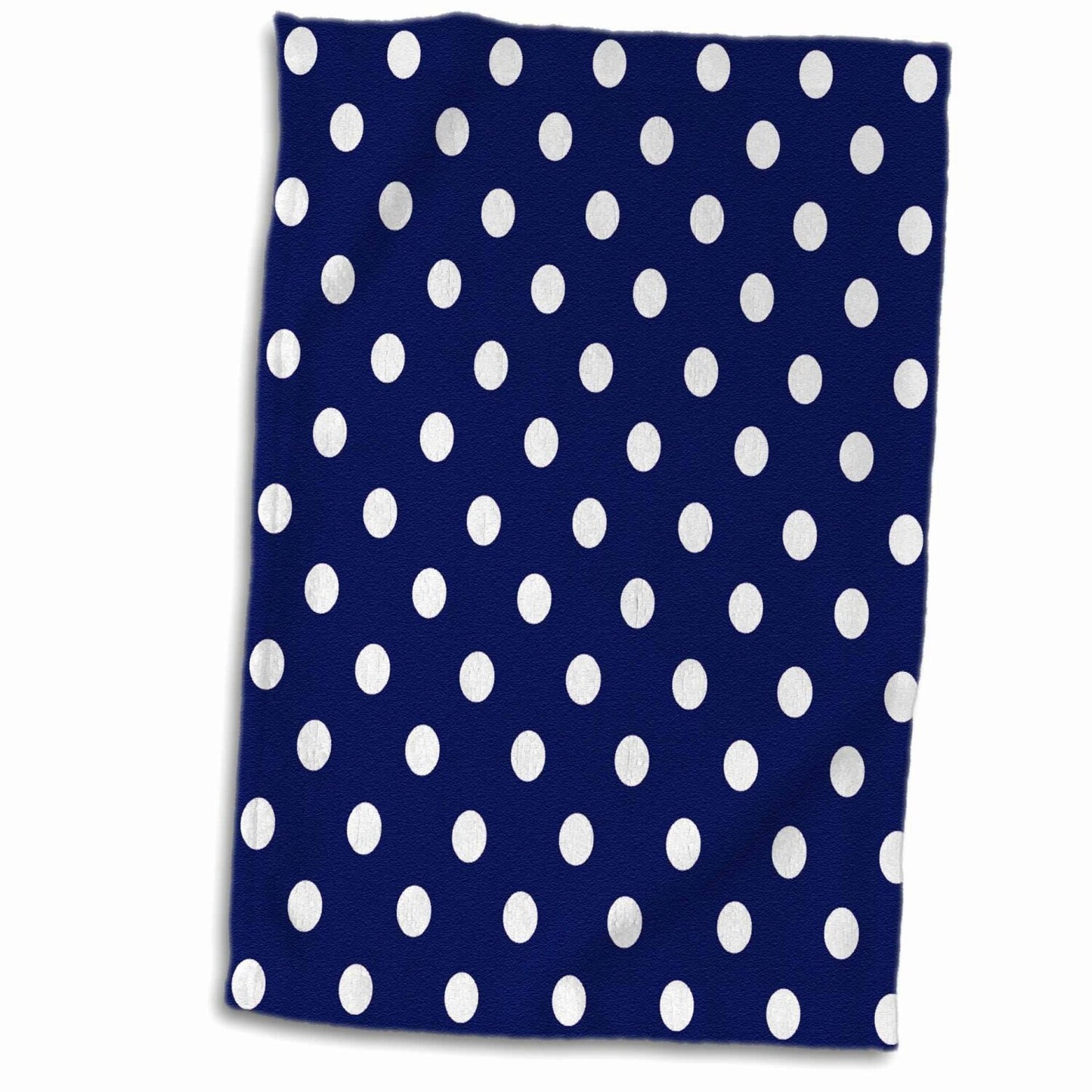 Navy Blue & White Polka Dot Towel 15"x22"