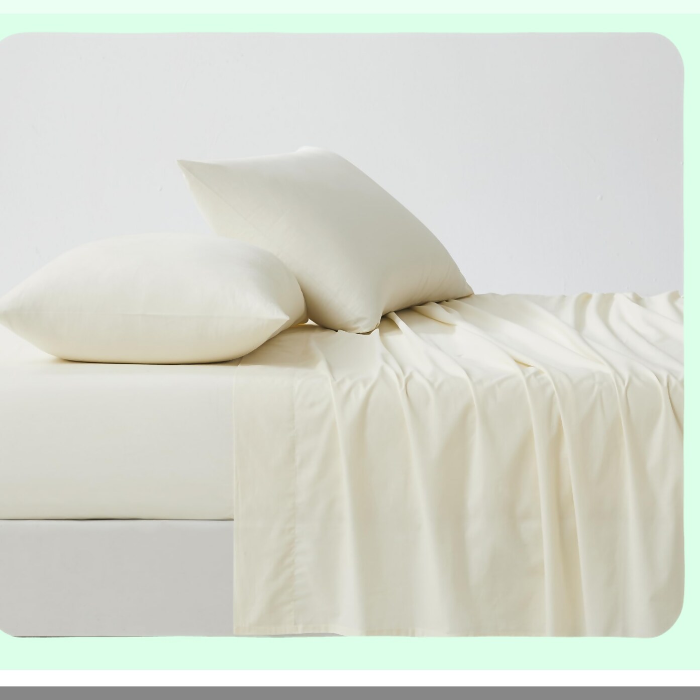 Luxury Ivory Cotton Queen Sheet Set - 144 Thread Count 4-Piece Bedding Set