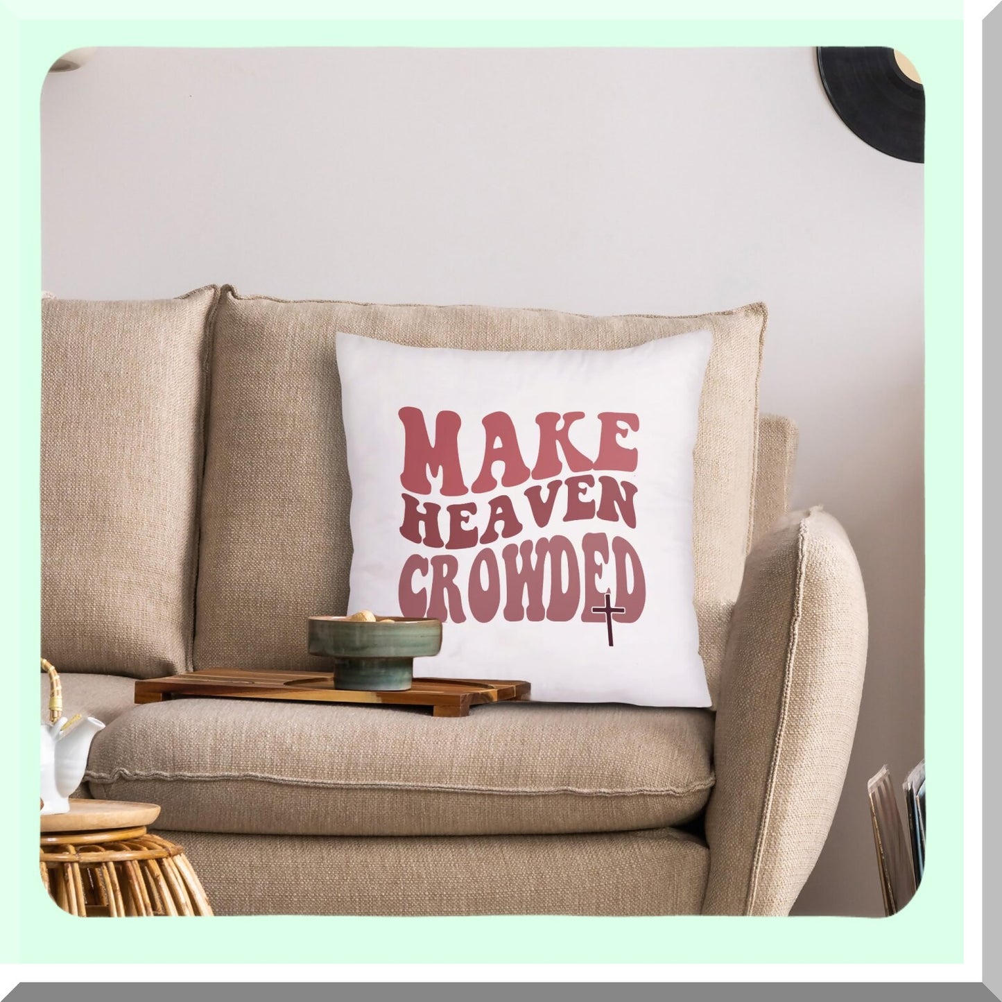 Heavenly Inspirations Christian Quote Pillow Cover - Groovy Positive Throw Pillow for Couch Bed Sofa - 18x18 inch - Inspirational Gifts