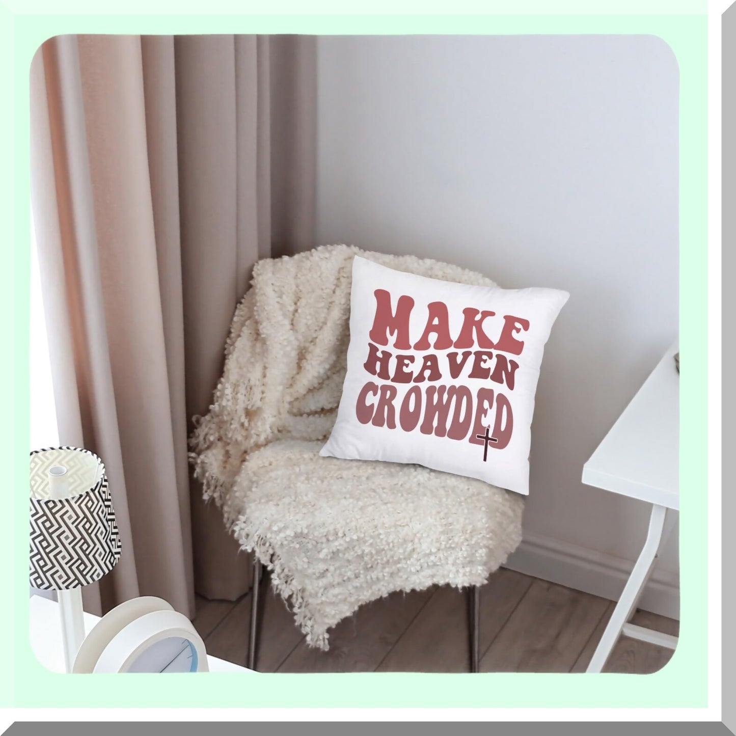 Heavenly Inspirations Christian Quote Pillow Cover - Groovy Positive Throw Pillow for Couch Bed Sofa - 18x18 inch - Inspirational Gifts