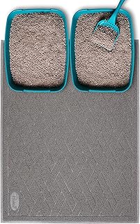 Large Gray Cat Litter Mat for Two Boxes