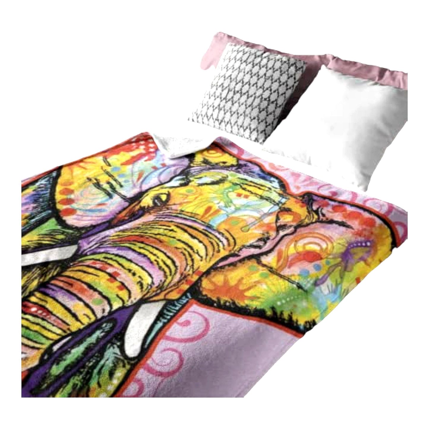 Vibrant Elephant Fleece Blanket - Super Soft Plush Throw for Bed, Women, Men, and Kids - 50" x 60" - Perfect for Elephant Lovers"
