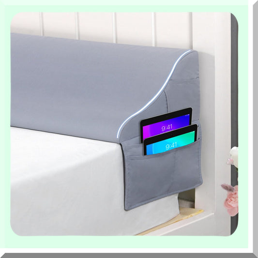 Big Pocket GapGuard Queen Size Bed Wedge Pillow - Headboard Mattress Filler - Triangle Bolster Pillow - Close The Gap 0-6" - Grey