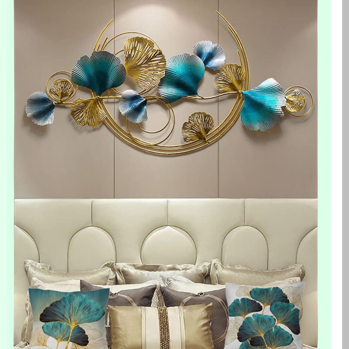 Green Leafy Oasis Pillow Covers - Set of 2 | 18x18 Inch Teal Cushion Cases | Turquoise Ginkgo Leaf Design for Sofa, Bedroom, Living Room Decor | Botanical Home Accent