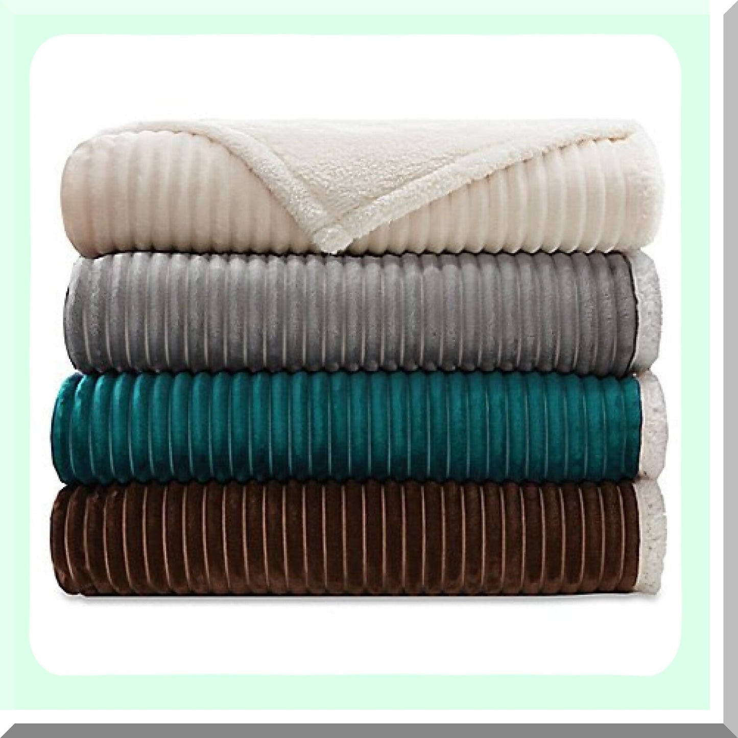 UltraSoft Luxury Micro-Sherpa Heavyweight Stripe Blanket - Plush Comfort in Calming Purple