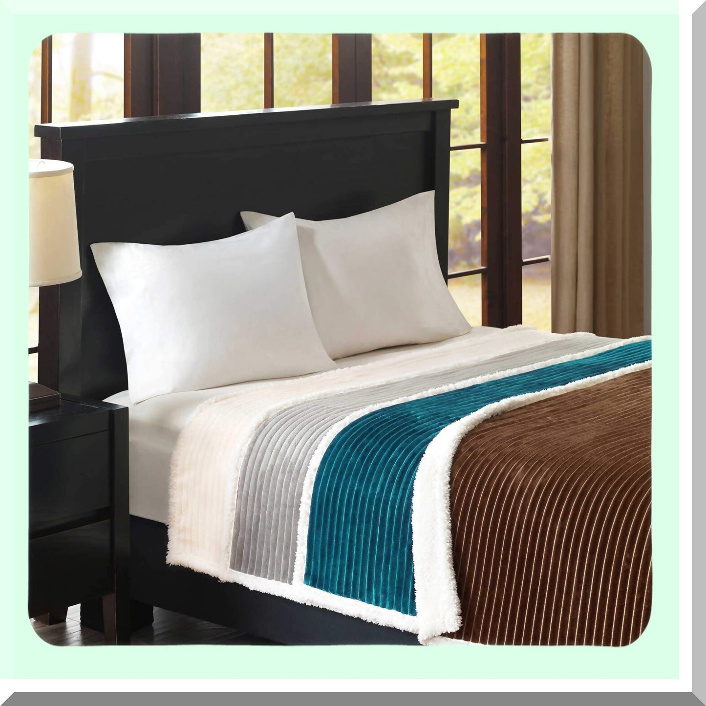 UltraSoft Luxury Micro-Sherpa Heavyweight Stripe Blanket - Plush Comfort in Calming Purple