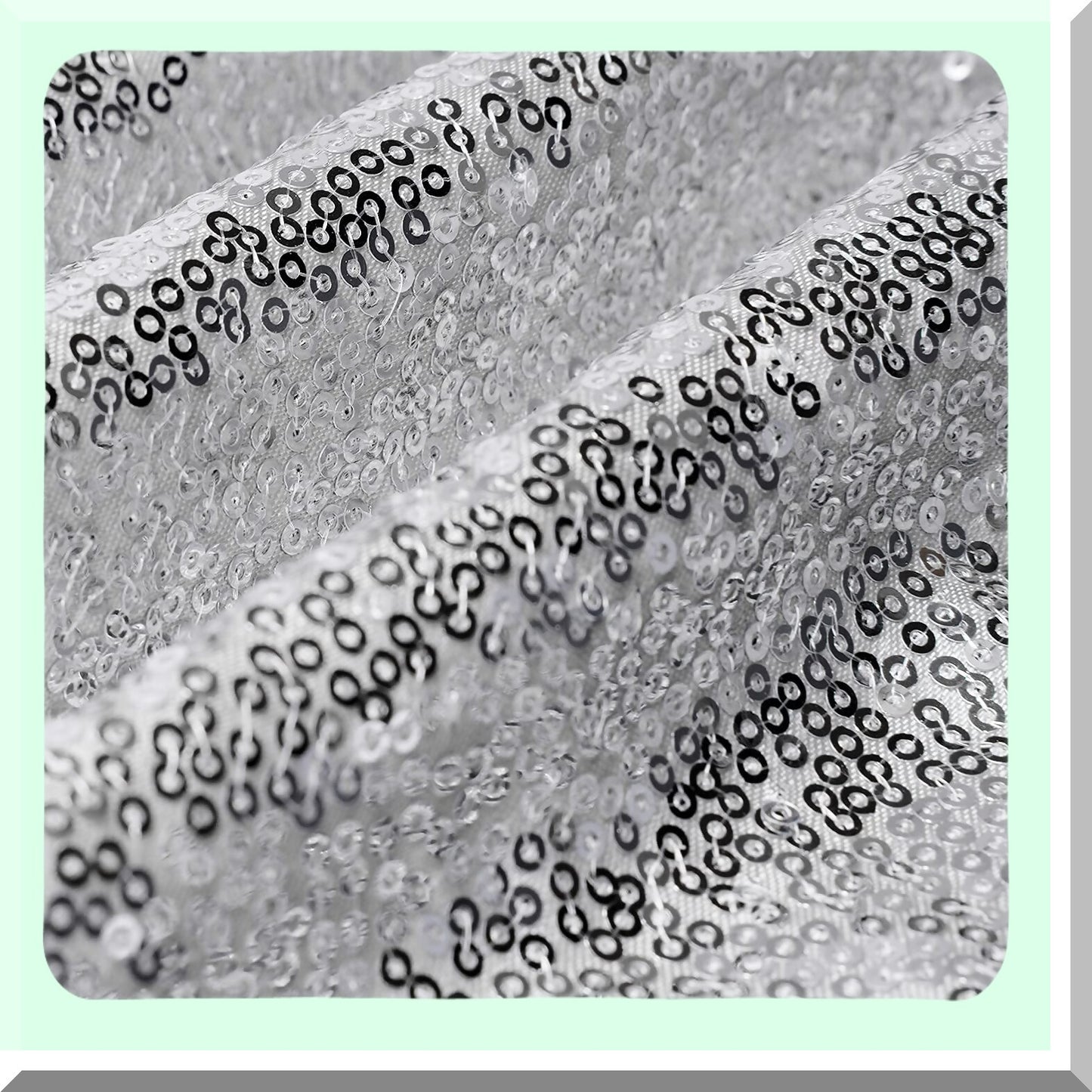 Glitter Sequins Square Throw Pillow Covers - Wedding Party Cushion Case Set, Silver Sparkle Decor for Home, 18"x18" (45cmx45cm), Pack of 2