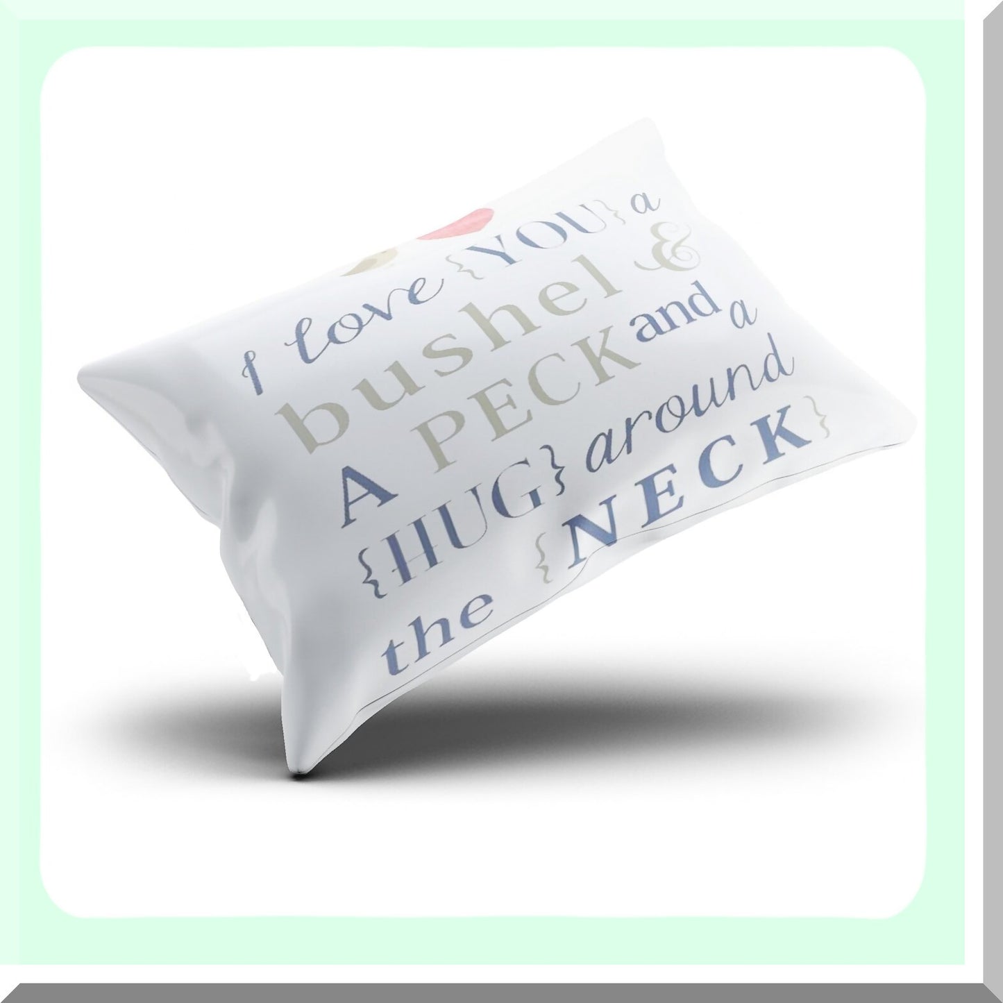 Love Nest Decorative Pillow Cover - Grey Cute Custom I Love You Design - Zippered Throw Pillowcase - 12x16 Inches - Bushel & Peck Theme