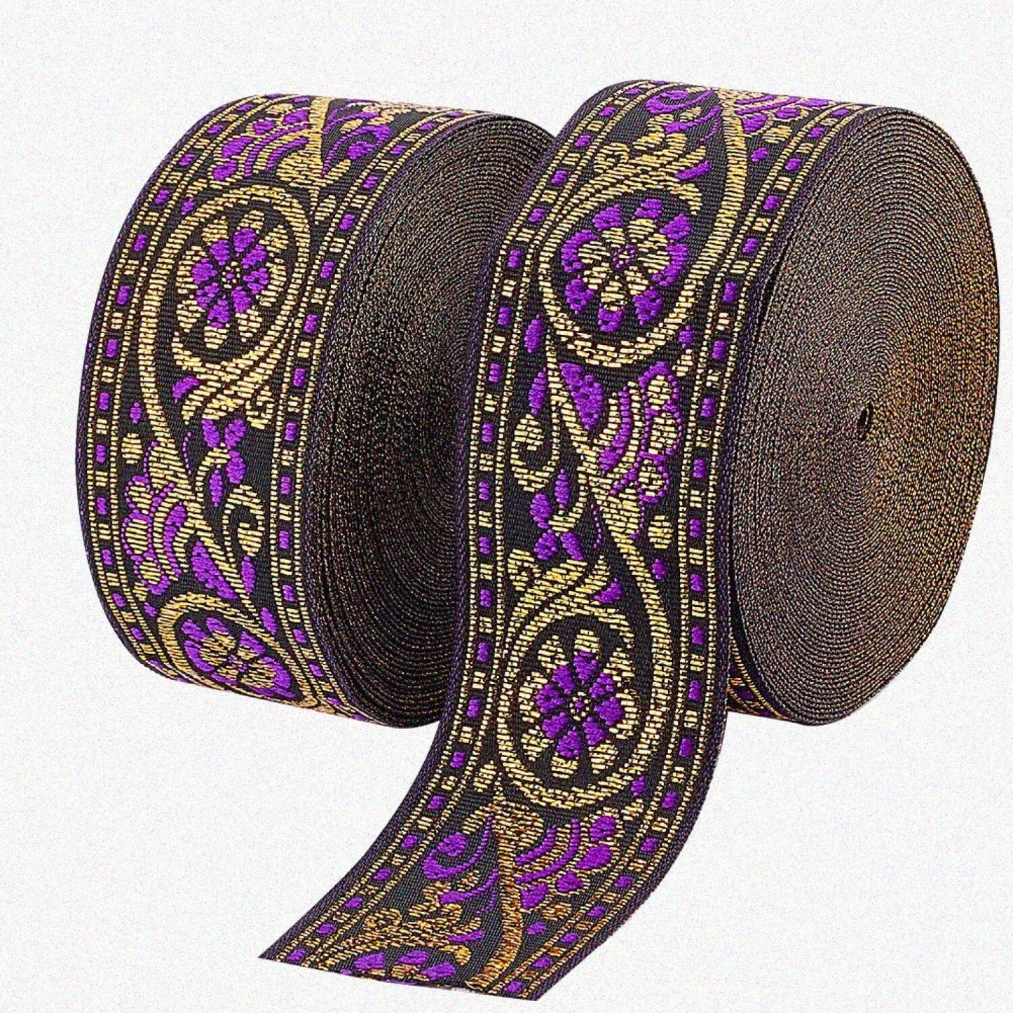 1.3 Inch Jacquard Ribbon 7.6 Yards Blue Violet