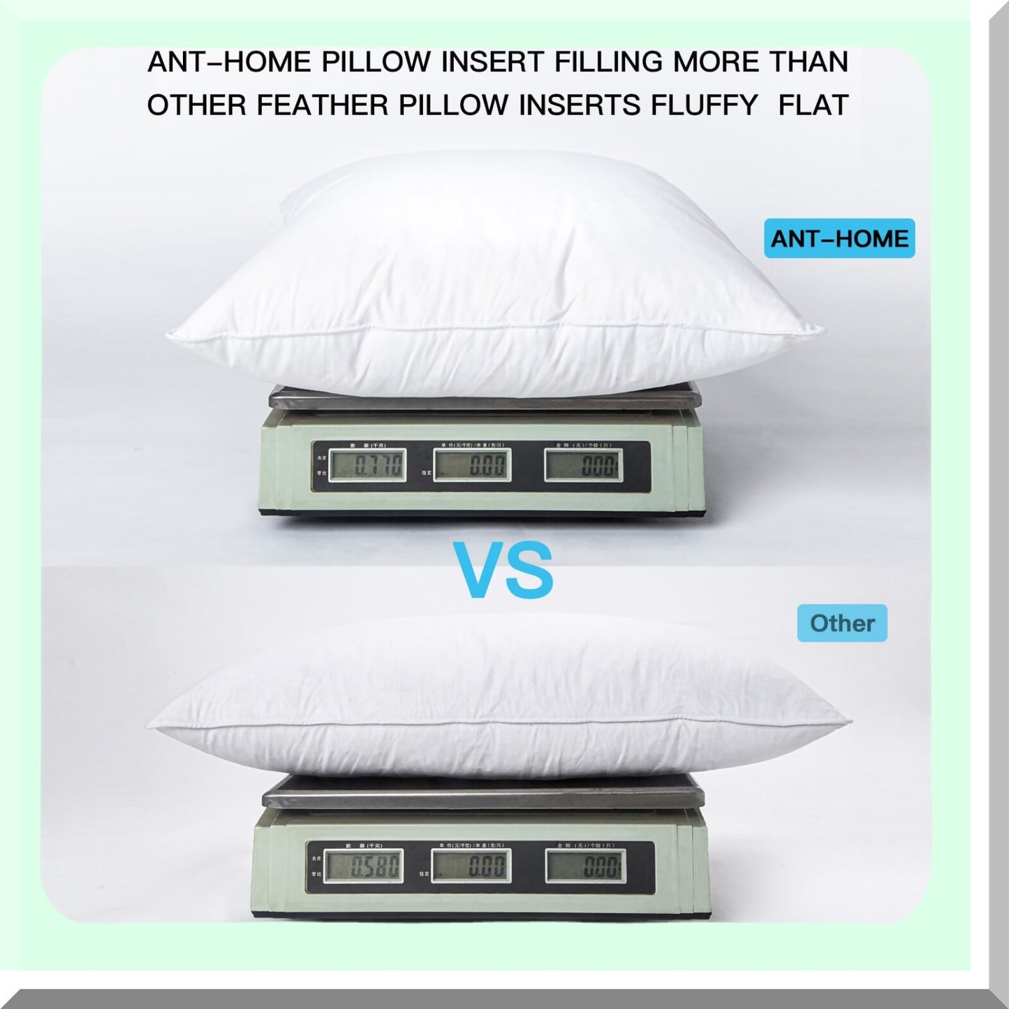 Luxury Plush Pillow Set - 16x16 Inch Indoor Decorative Sofa Cushions - Soft Down Bed Pillows for Couch - Set of 2 Cozy Inserts