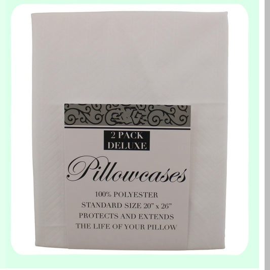 CozyDreams Standard Pillowcase Set - White Brushed Polyester Pillow Covers, Soft & Breathable Pillow Protectors - Pack of 2 Luxurious Pillow Cases