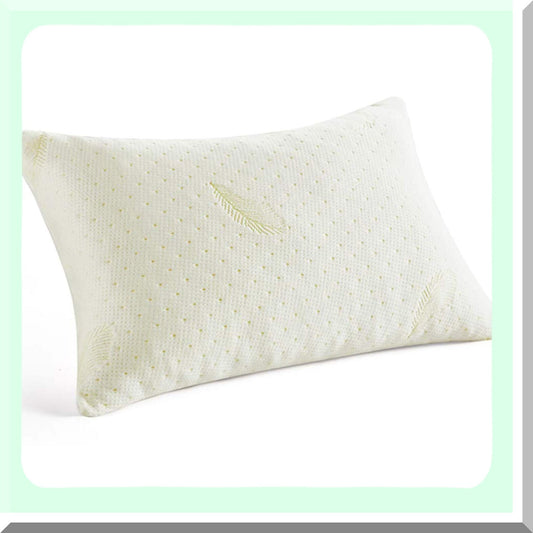 CoolBreeze Memory Foam Pillow - Standard Size, Breathable Cooling Shredded Memory Foam Bed Pillow with Zipper Removable and Washable Bamboo Cover