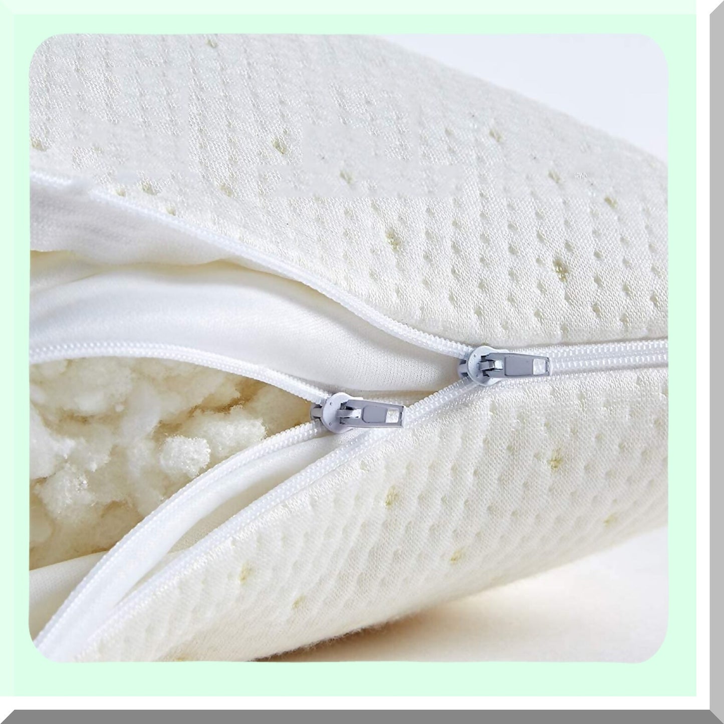 CoolBreeze Memory Foam Pillow - Standard Size, Breathable Cooling Shredded Memory Foam Bed Pillow with Zipper Removable and Washable Bamboo Cover