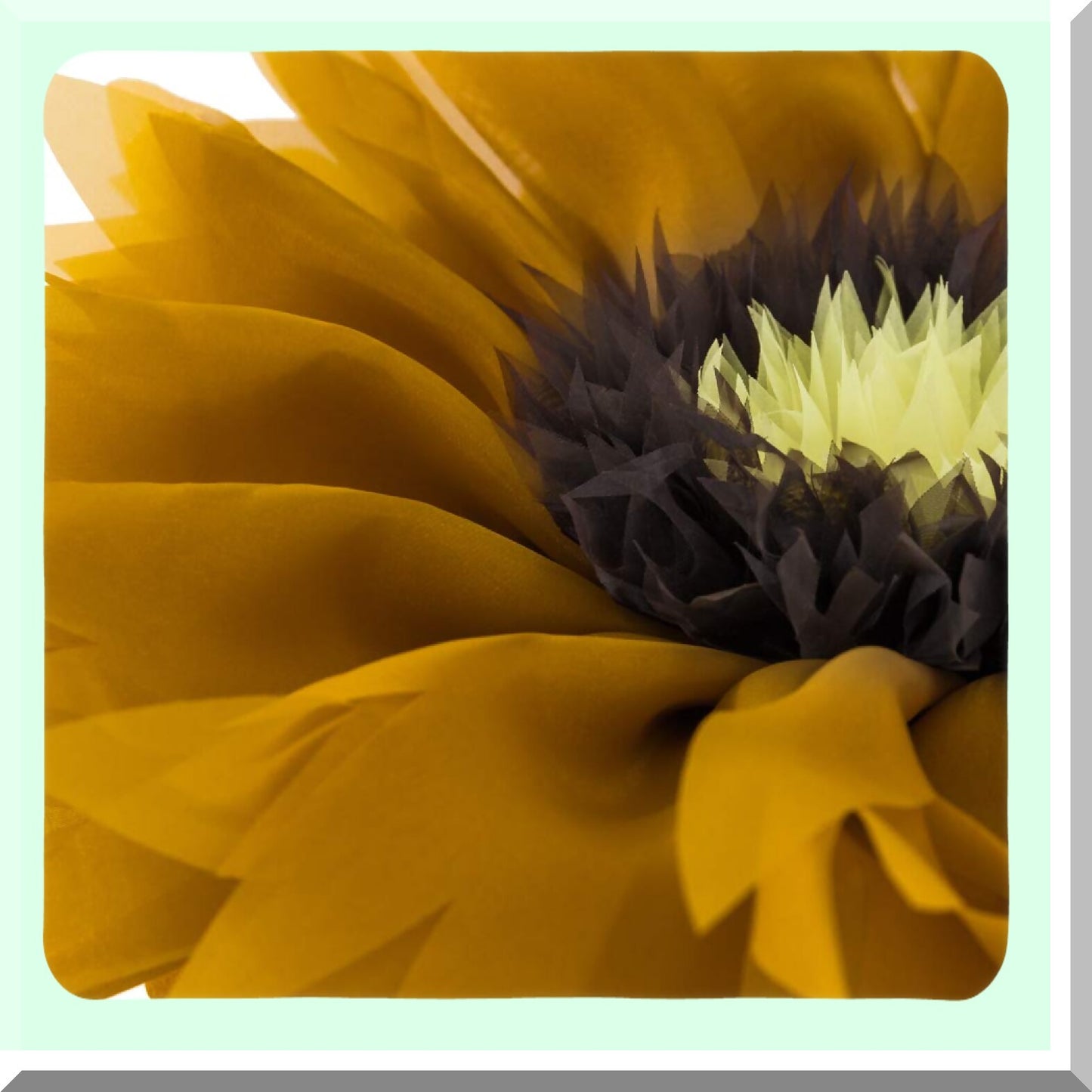 Sunflower Bliss Round Throw Pillow - Mustard Yellow Decorative Cushion Cover for Home Decor - Flower Shaped Accent Pillow for Bed or Couch - 12 Inch Size