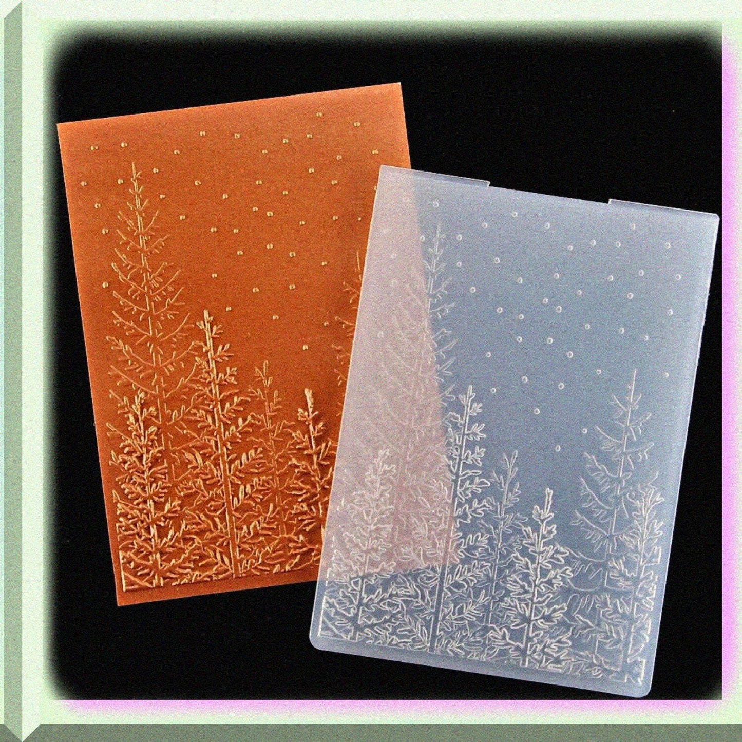 3D Tree Woodland Background Plastic Embossing Folder 12.5x17.7cm