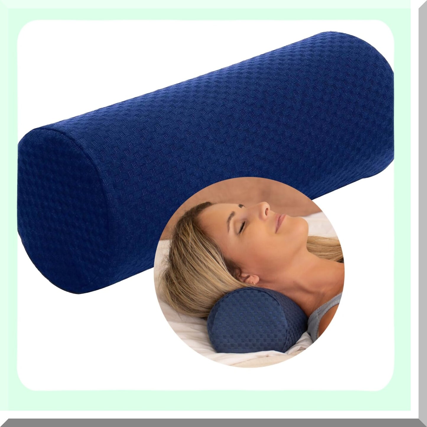 OrthoRelief Memory Foam Neck Roll Pillow - Round Contoured Design for Neck and Shoulder Support, Pain Relief and Pressure Reduction. Ideal for Sleeping.