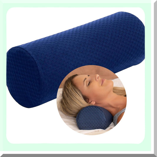 OrthoRelief Memory Foam Neck Roll Pillow - Round Contoured Design for Neck and Shoulder Support, Pain Relief and Pressure Reduction. Ideal for Sleeping.
