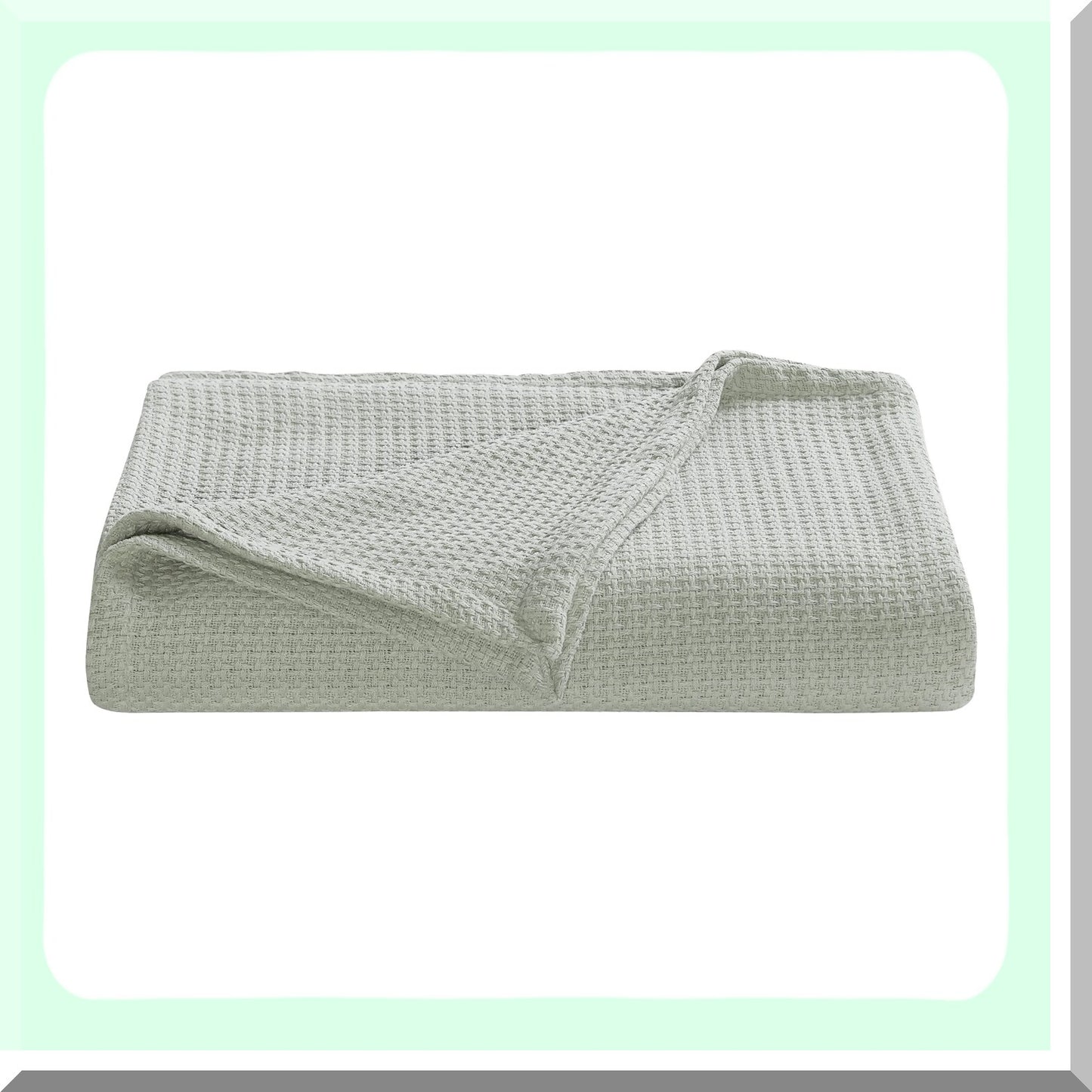 Coastal Comfort Gray Cotton Blanket with Pelican Design