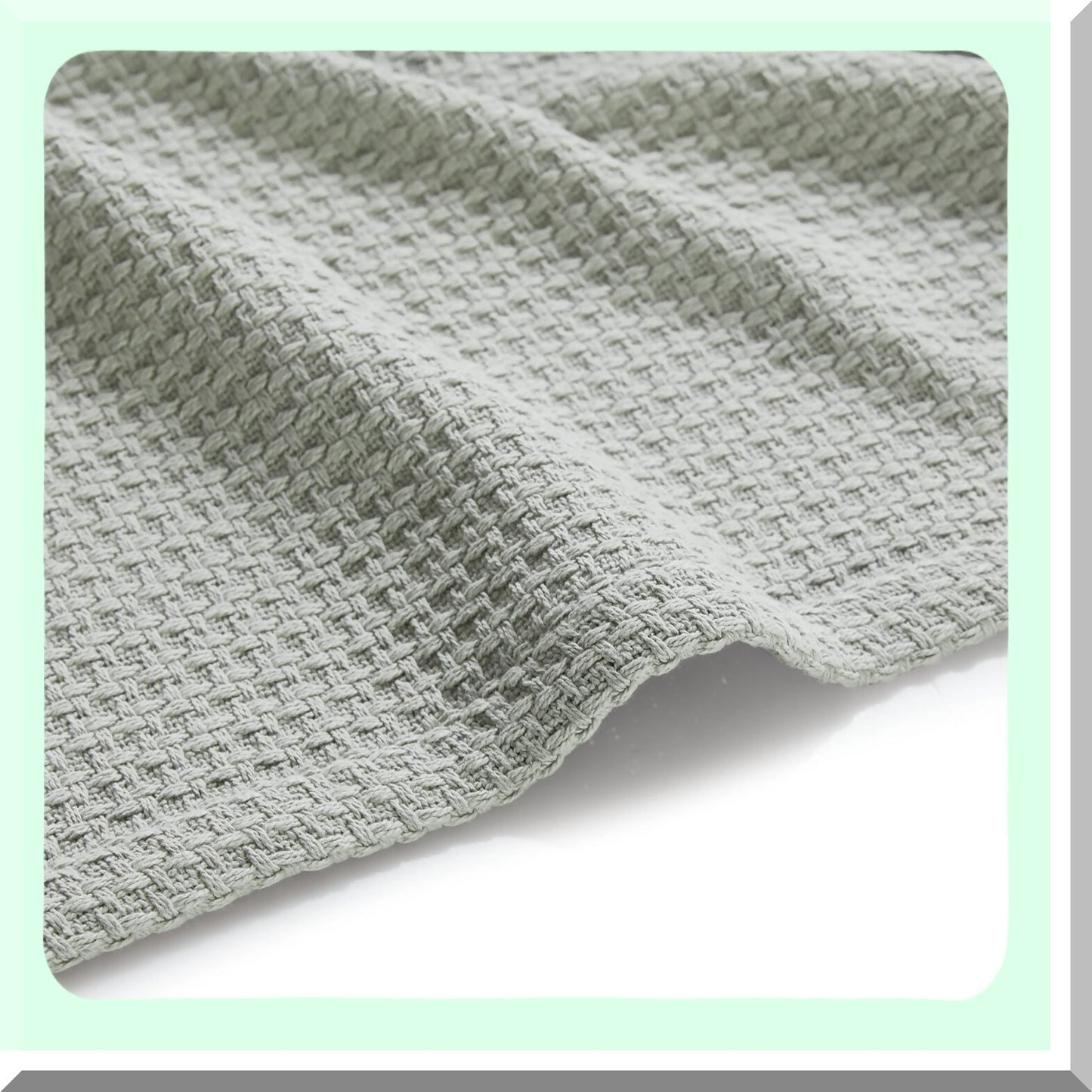 Coastal Comfort Gray Cotton Blanket with Pelican Design