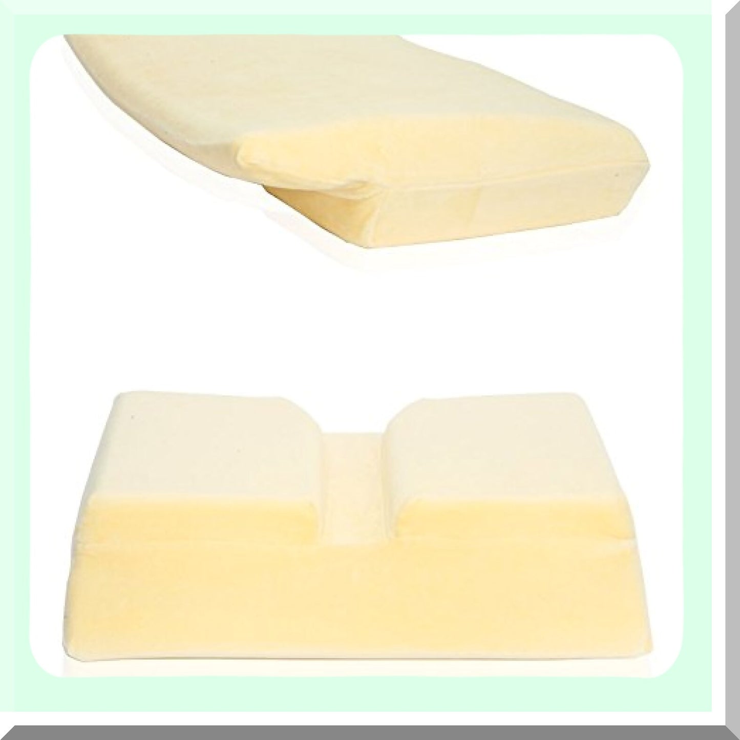 ComfortCloud ArmTunnel Memory Foam Pillow - 3.5" Thick Neck Pain Relief Bed Pillow for Side and Stomach Sleepers - Cream Color