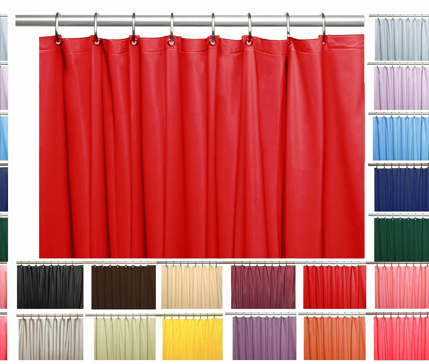 Heavy Duty Vinyl Shower Curtain Liner with 12 Metal Grommets
