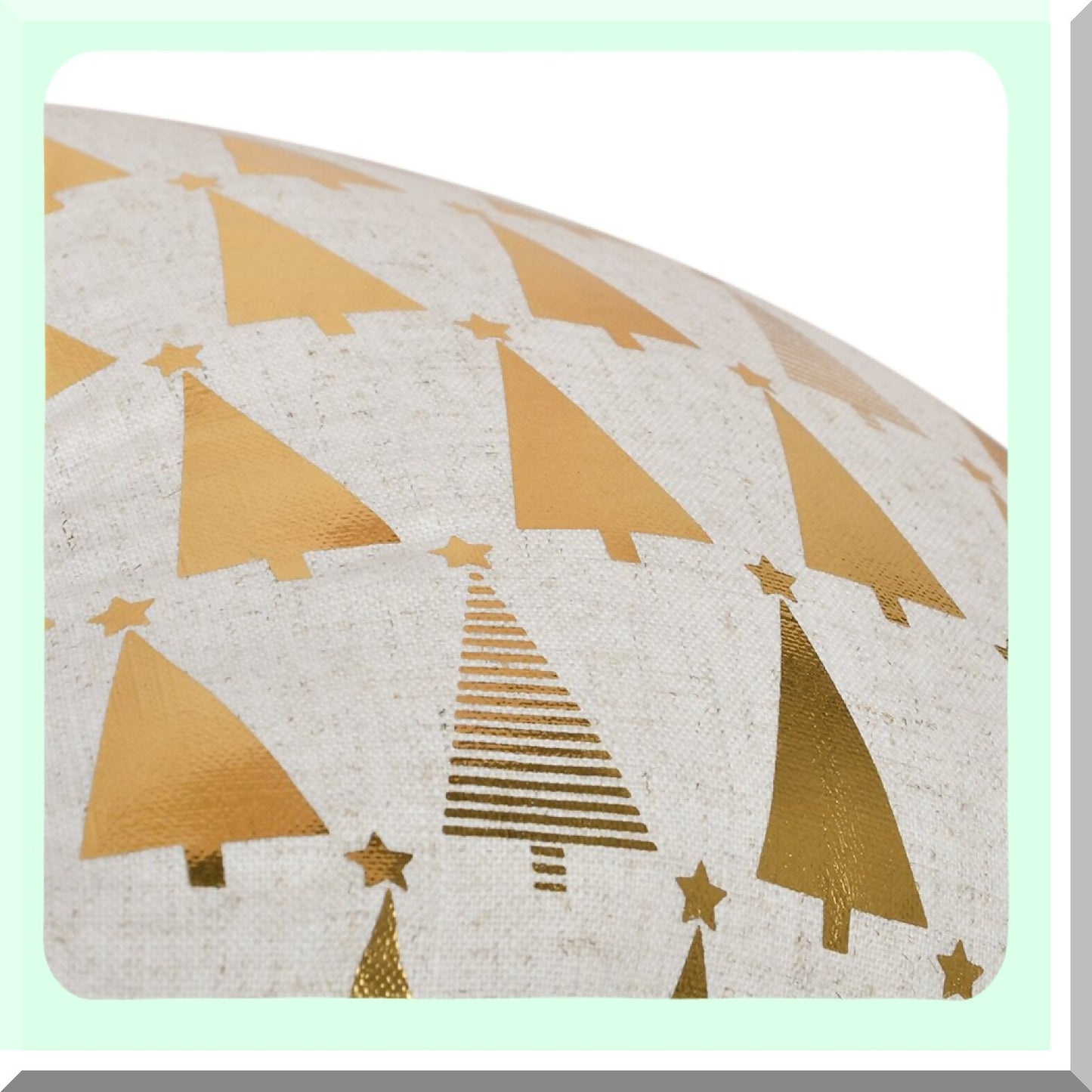 Gold Starry Tree Linen Pillowcase - Xmas Accent Cushion for Farmhouse Bedroom & Living Room Decor - 18x18 Inch Beige Throw Pillow Cover