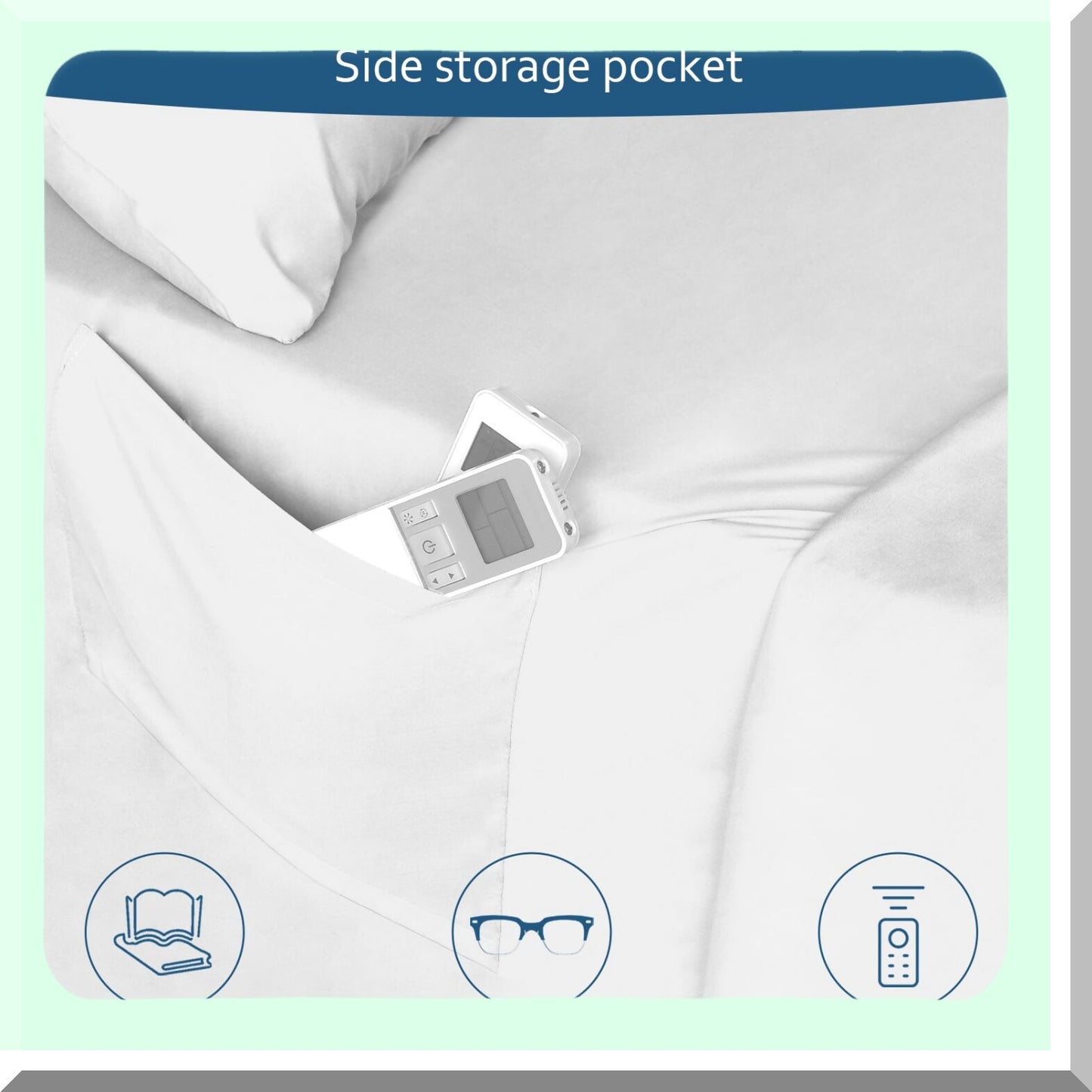 Luxury Air Bed Sheet Set - Deep Pocket Twin Size 4 Piece Set with Side Storage Pocket. Fits 16-24in Pillow Top Mattresses. White, Fitted Sheet, Pillowcase, Flat Sheet.