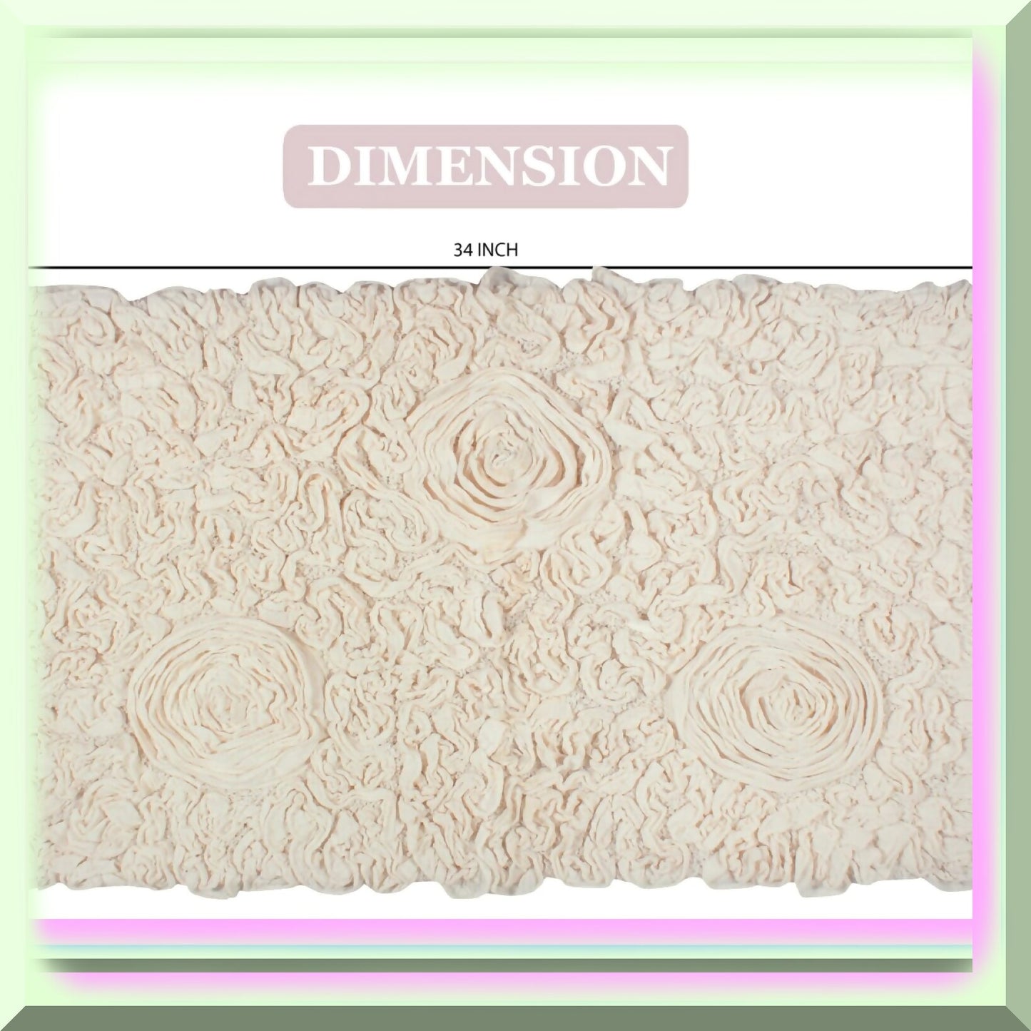 21"x34" Ivory Cotton Tufted Bath Rug
