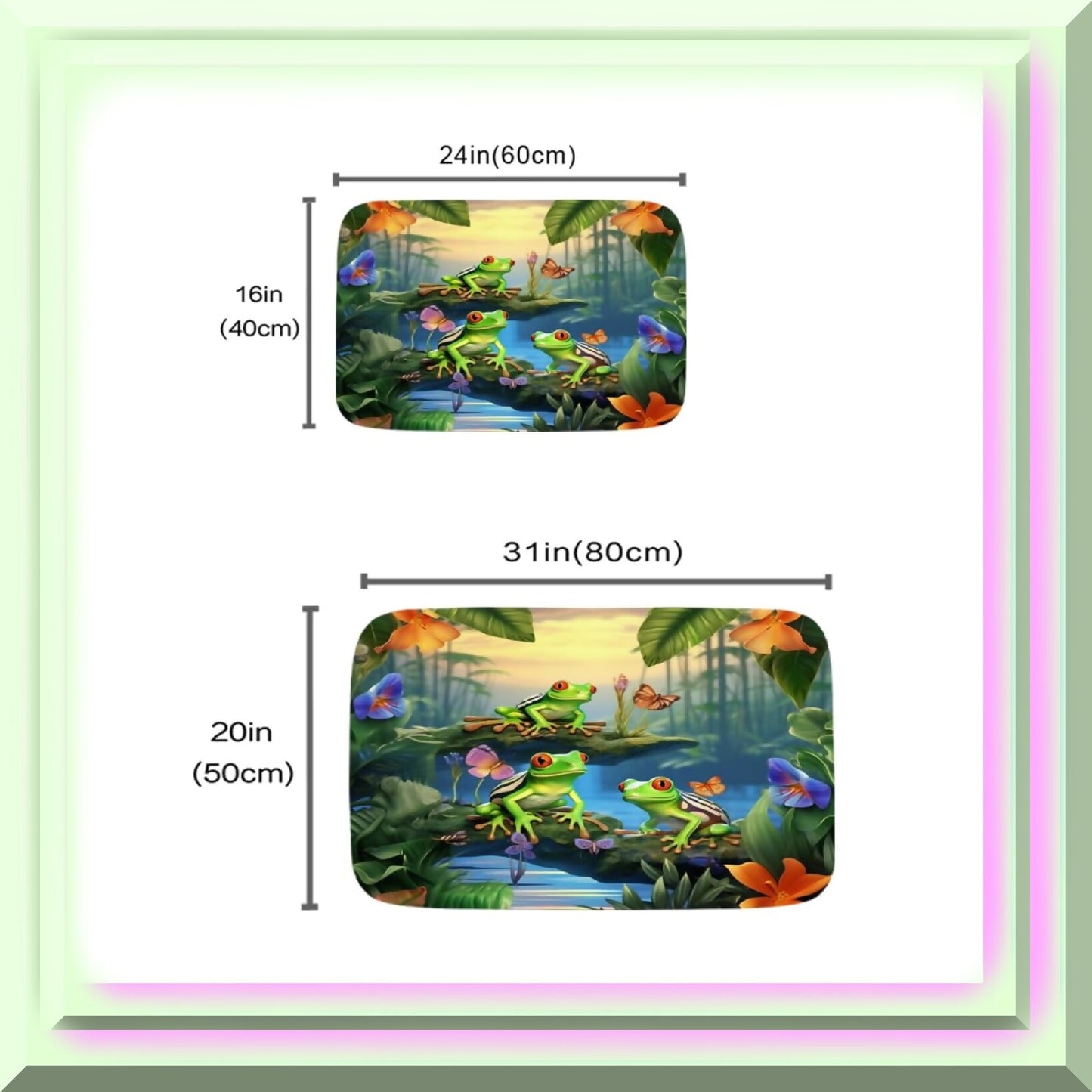 Cartoon Jungle Tree Frog Bathroom Rug 17x24