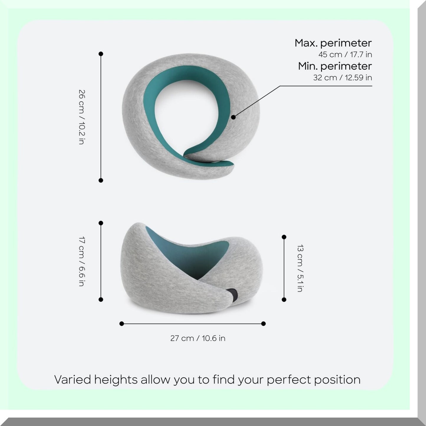 MemoryFoam Travel Neck Pillow - 360 Ergonomic Design with Asymmetrical Sides, Washable Modal Cover & Travel Bag - Premium Comfort for On-the-Go