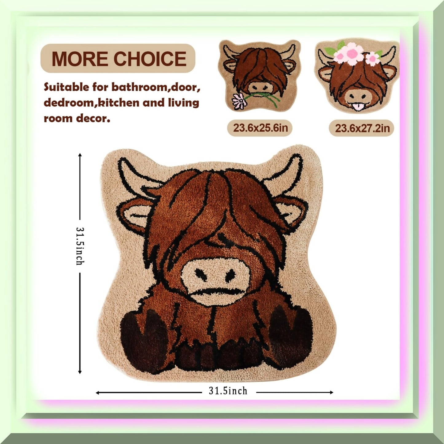 Highland Cow Rug Bathroom Floor Mat